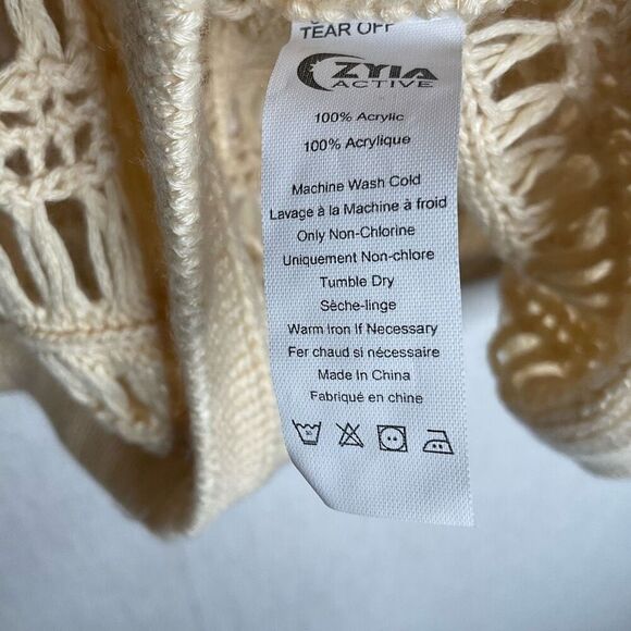 Zyia Active Sweater Womens 3XL Hilton Head Ivory Knit Fish Net Top Cover Up - Picture 8 of 11